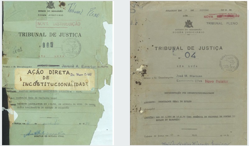 Foto horizontal de Processos do acervo do TJMA - doação para Alema