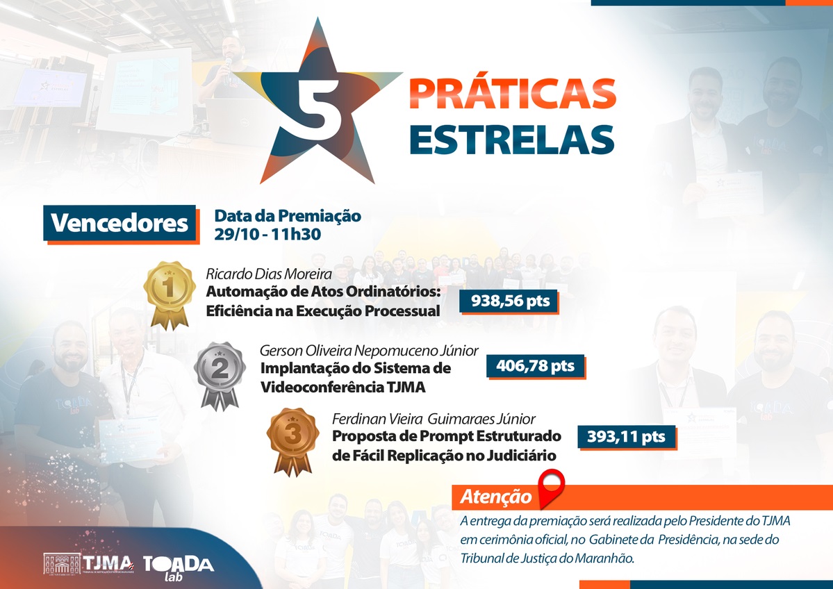 Cartão ilustrativo da Prática 5 estrelas com resultados