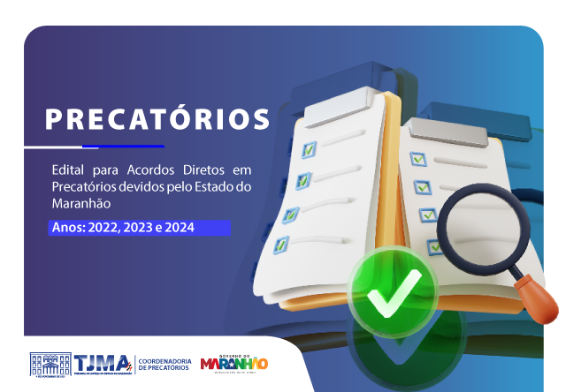 Cartão horizontal de chamamento para 3ª chamada de acordo de Precatórios 2022, 2023, 2024
