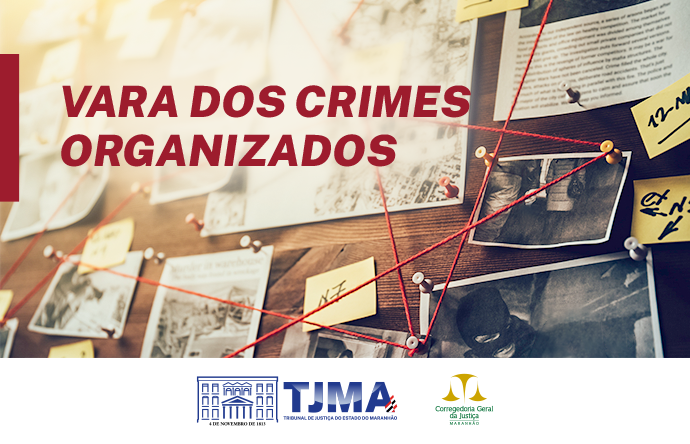 Imagem representativa de crime organizado. Mostra mural de fotos interligadas.