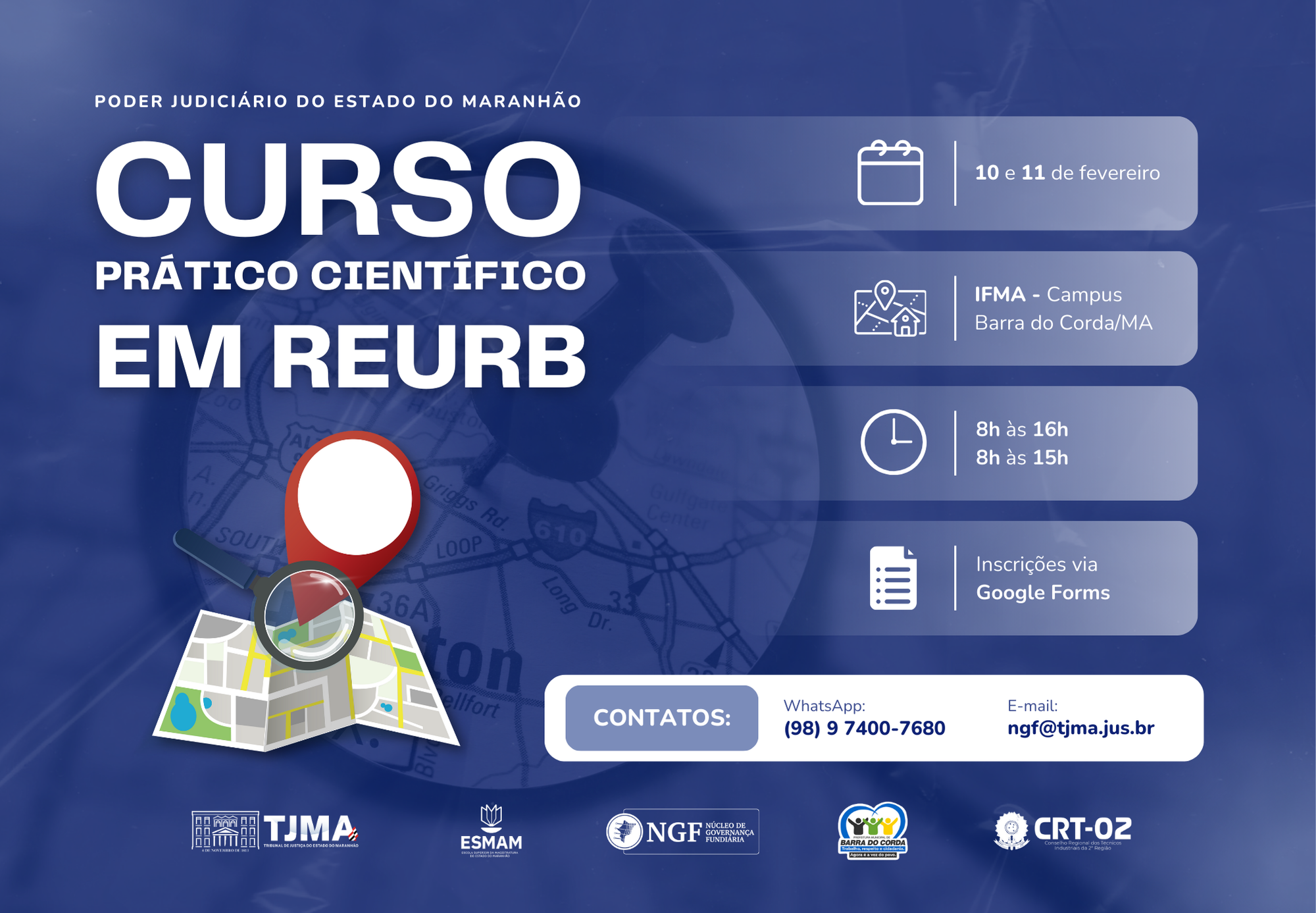 Card. Curso Prático Científico em Regularização Fundiária Urbana (Reurb). 10 e 11 de fevereiro.