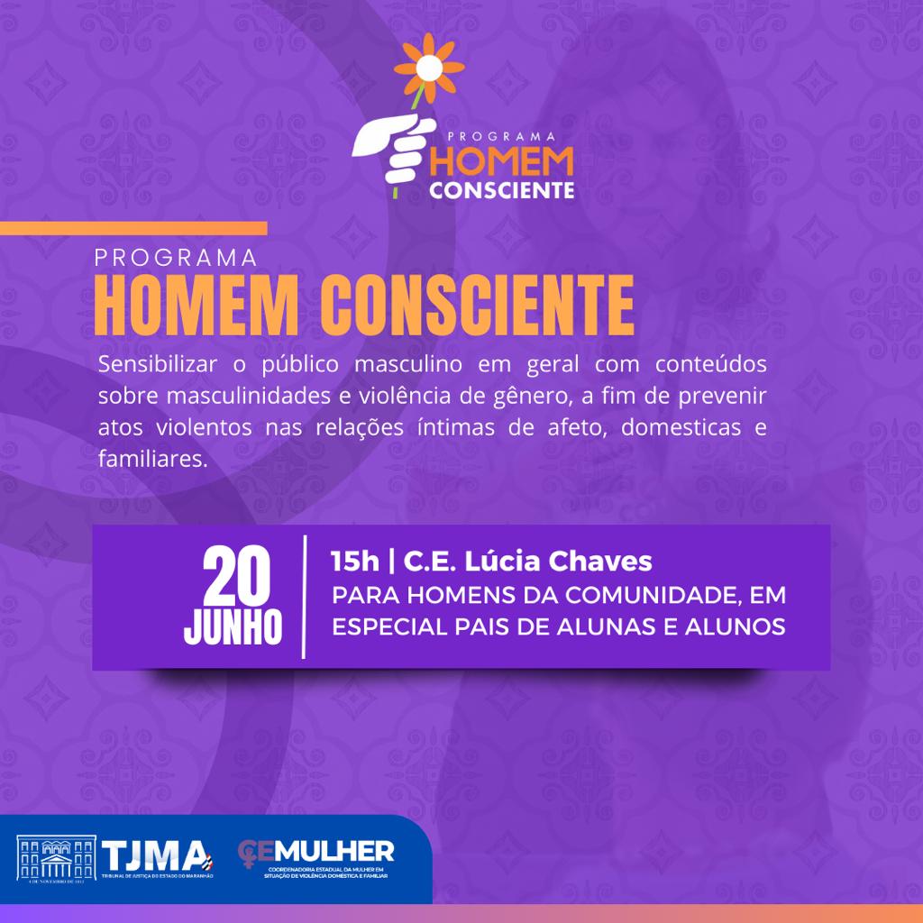 Card projeto Homem Consicente na Vila Esperança - dia 20 às 15h