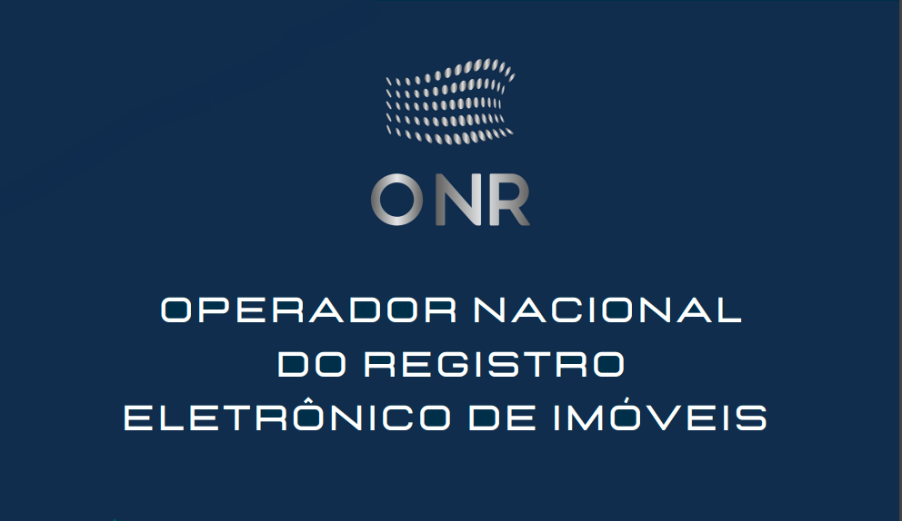 Ilustração em fundo azul com texto ONR - Operador Nacional do Registro Eletrônico de Imóveis.