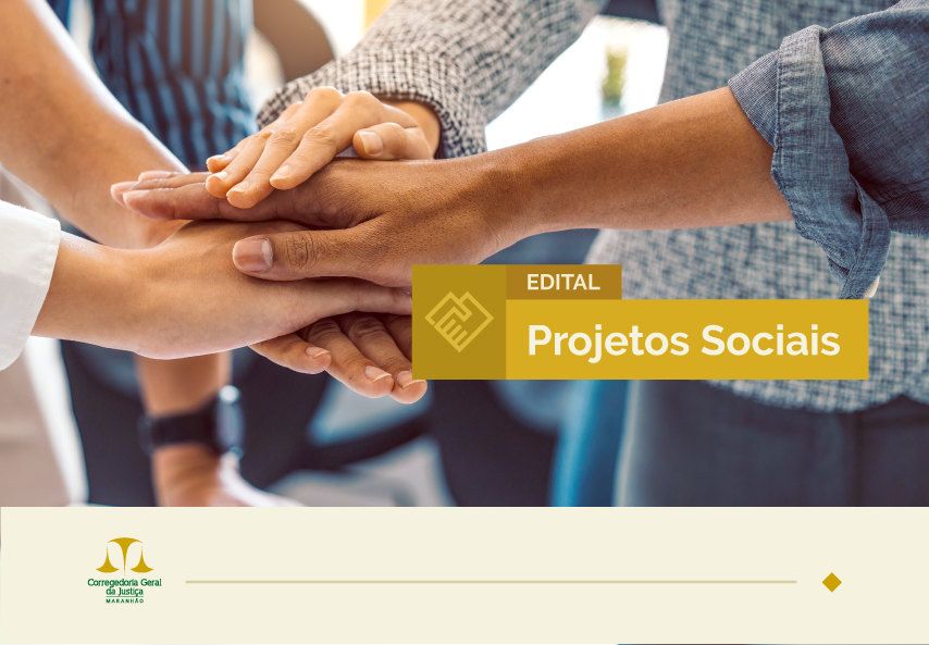 imagem na qual aparecem pessoas colocando as mãos umas sobre as outras, dando ideia de união, e a expressão PROJETOS SOCIAIS