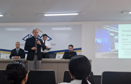 Paulo Rocha, durante palestra sobre Prêmio CNJ de Qualidade