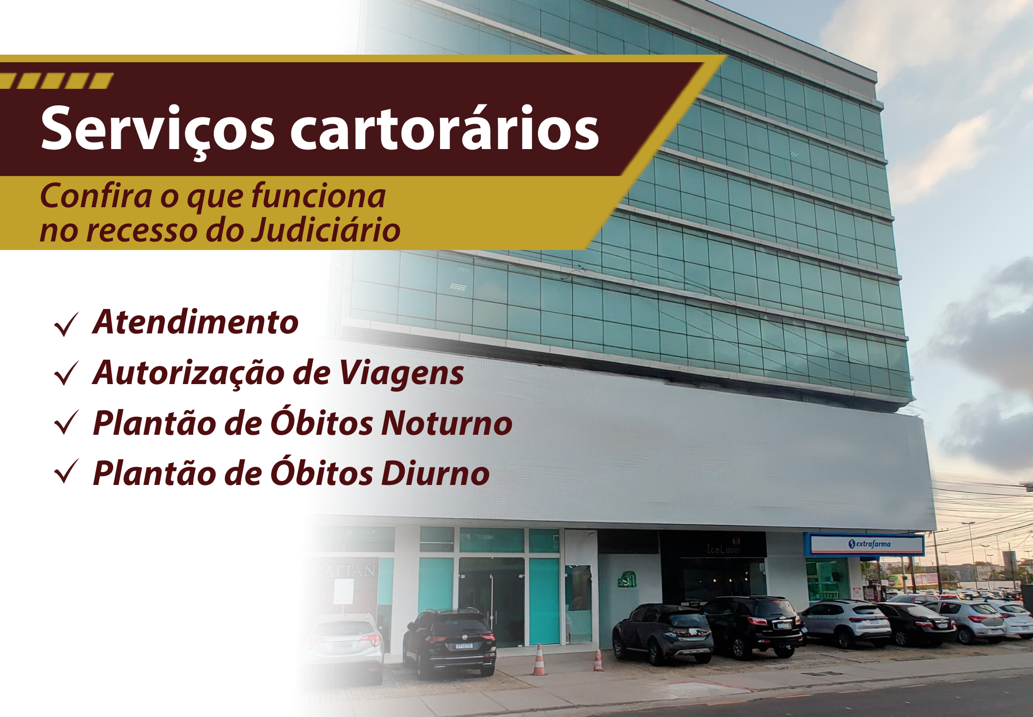 Serviços cartorários recesso