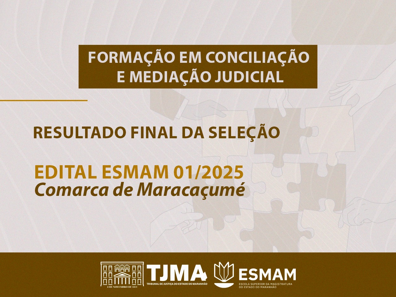 RESULTADO SELETIVO CONCILIADORES E MEDIADORES - MARACAÇUMÉ